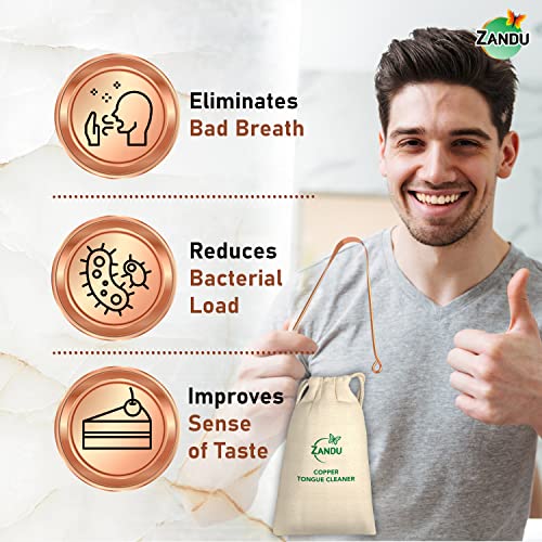 Zandu Copper Tongue Cleaner (Pack of 2) :An Anti-Microbial Tongue Cleaner for Managing Oral Health | Reduces Bad Breath & Supports Digestive Health... - Image 6