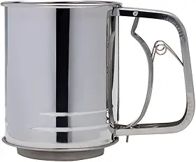 Mimo Style Polvilhador Com Mecanismo de Peneira Manual, Design de Filtro Duplo Com Tela de Malha Fina, Material em Aço Inox