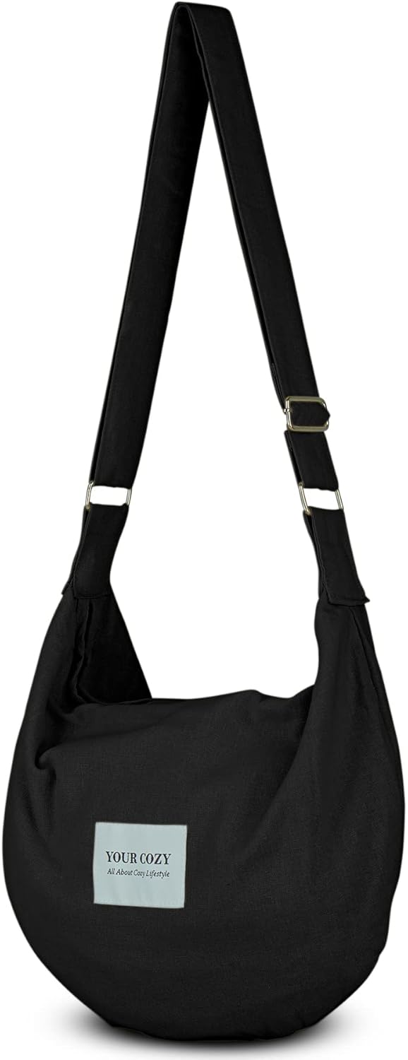 Crescent Crossbody Bag for Women Boho Sling Purse with Zipper Lightweight Hobo Messenger Shoulder Bag - Image 4