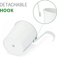 KINGLAKE 10 db 10 cm-es fehér fém függőleges virágcserép horoggal és lefolyónyílással 2