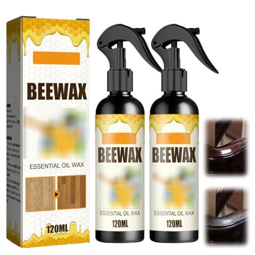 2 Pcs Natural Micro-Molecularized Beeswax spray,Beeswax Furniture Polish Spray,Long-Lasting Protection,Bees Wax Polish and Cleaner for Wood and Furniture(120ml*2)