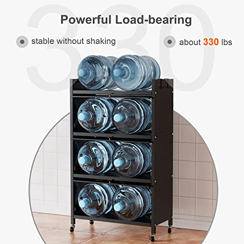 Ispecle Bakers Racks For Kitchens With Storage, 4 Tier Microwave Stand With Storage Sturdy Kitchen Rack With Wheels For Small Appliances, Easy To Move, Black #TOP5