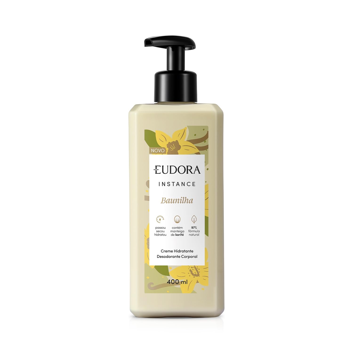 Eudora Creme Hidratante Desodorante Corporal Instance Baunilha 400ml