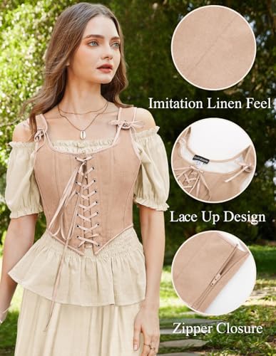 Image of Scarlet Darkness Women's Renaissance Corset Tops Lace Up Overbust Bustier