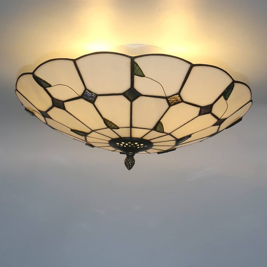 Skyweel 16 Inch Tiffany Style Stained Glass Ceiling Light