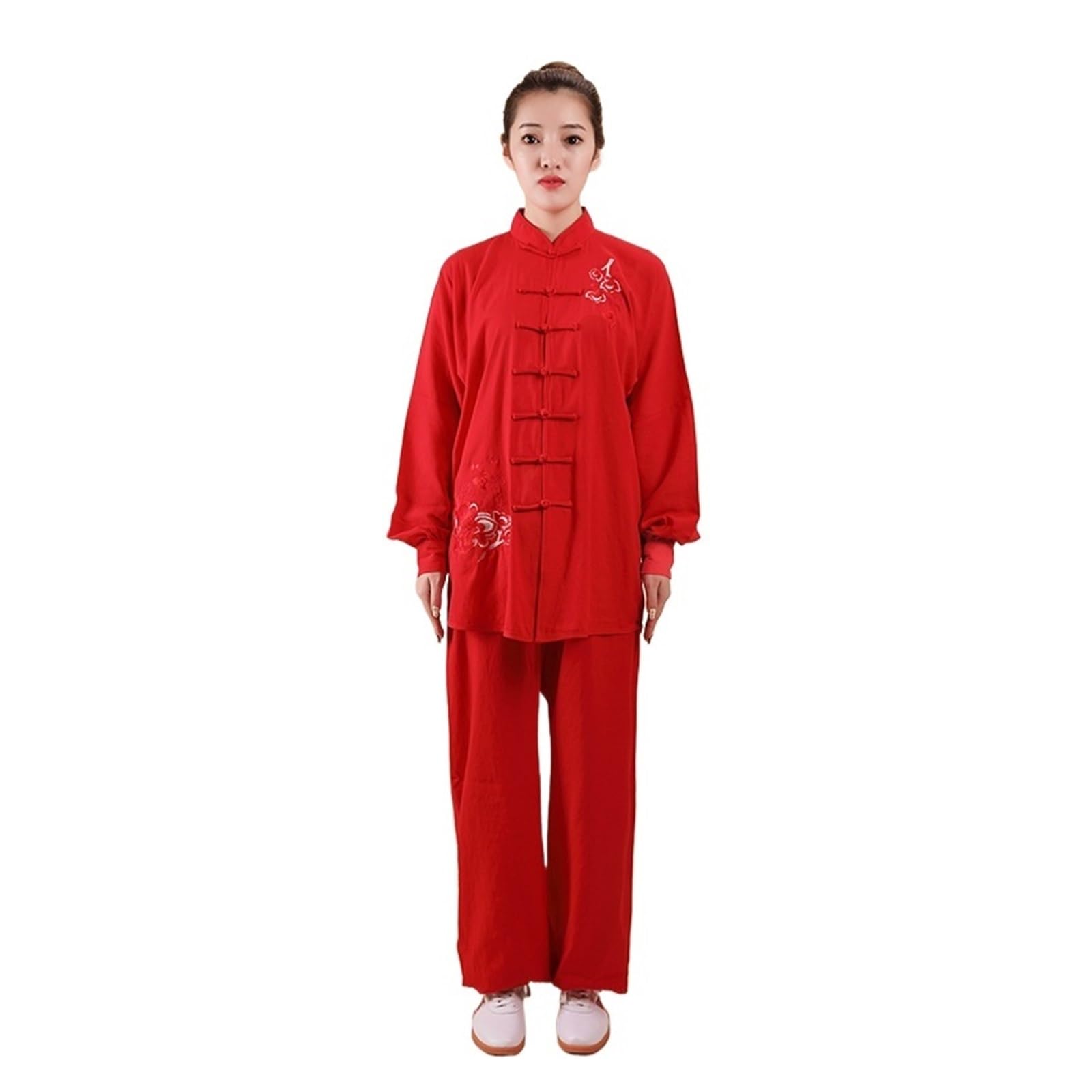 Women Cotton Linen Tai Chi Suit Female Kung Fu Wushu Martial Arts Uniform Performance Jacket Pants For Training And Practice