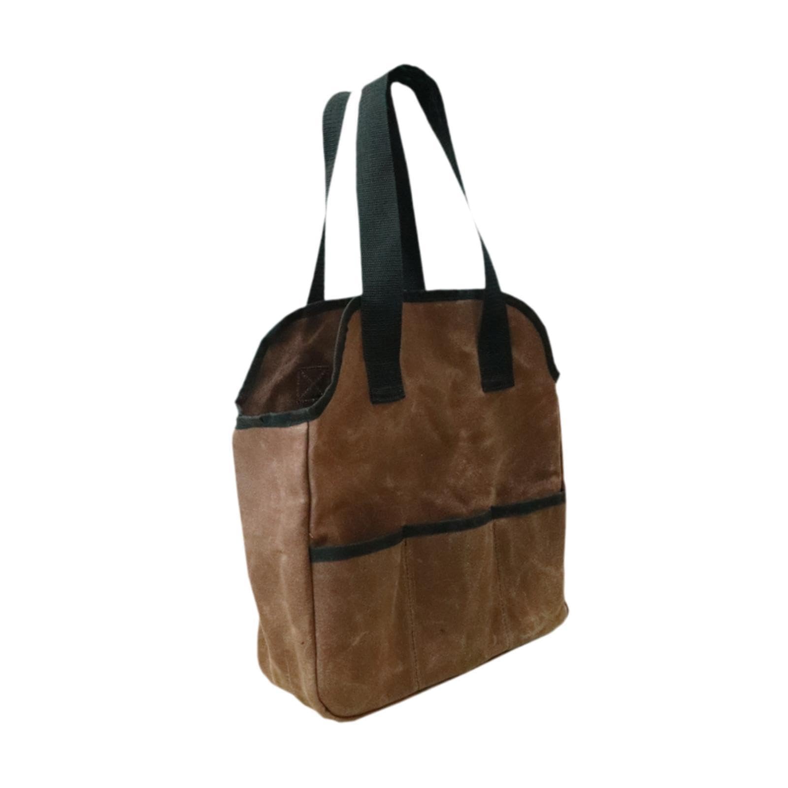 Bolsa de herramientas resistente para herramientas de jardín, bolsa de almacenamiento de lona encerada de 12 x 5 x 14 pulgadas con bolsillos, llaves y organizador de tijeras