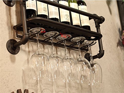 Soporte de Vino para Pared LUNEZY Metal Vintage Negro miniatura 4