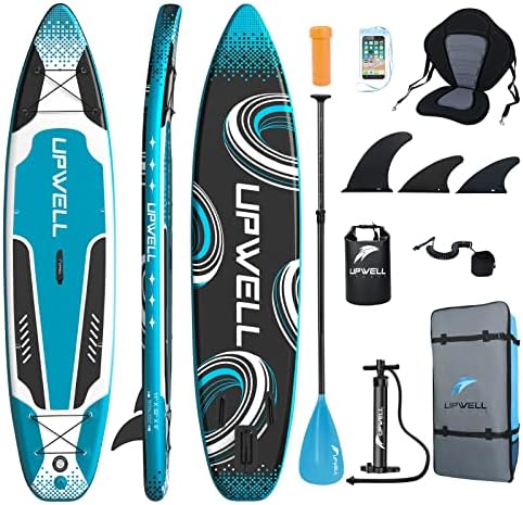 UPWELL 11ft Inflatable Stand Up Paddle Board with Kayak Seat, Premium SUP Modular Paddle Boards for Adults, Blow up Paddle Boards 6” Thick, Cyclone