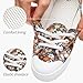 Uoidru Womens Slip On Shoes Low Top Canvas Sneakers Lightweight Casual Walking Shoes Fashion Work Sneakers(Brown Flower Print,US9)