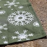 Linendo 100% Pure Linen Christmas Napkins 38 x 38 cm Snowflake Pattern - Set of 6 Pack, Green Dinner Cloth Napkin European Flax Natural Fabric Washable for Home and Kitchen - Image 5