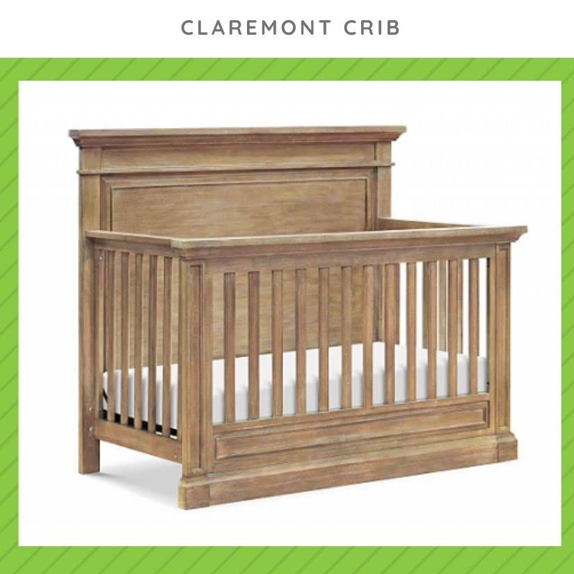 Image of Full-Size Conversion Kit Bed Rails for Monogram by Namesake, Formerly Franklin & Ben Convertible Cribs - Solid Wood Rail - Toddler & Adult Bed Rail for Full-Size Beds (Unfinished)