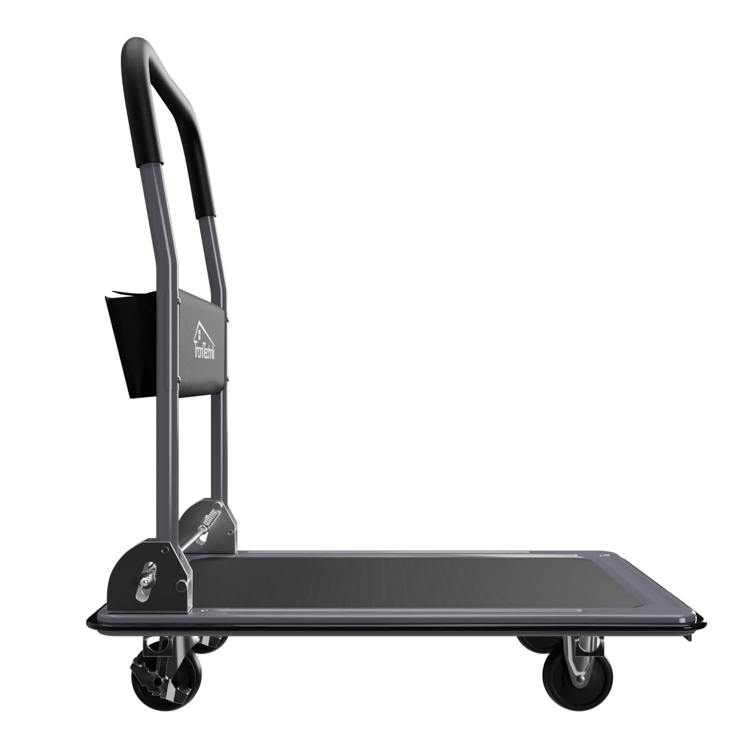 TroniTechnik® Transportwagen Paketwagen Plattformwagen klappbar mit Lenkrollen 150 kg Tragkraft mit Antirutschbeschichtung, Griffpolster, Halterungen - Ladefläche 72x48 cm