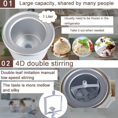 EEYZD Mini-Eismaschine, Gefrorene Früchte Softeismaschine, selbstgemachter Joghurt-Sorbet-Hersteller, automatische Maschine, tragbarer Eismixer für Bar, Café, Party – Bild 5