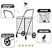 Folding Shopping Cart with 360-Degree Wheels Black (Single Basket)