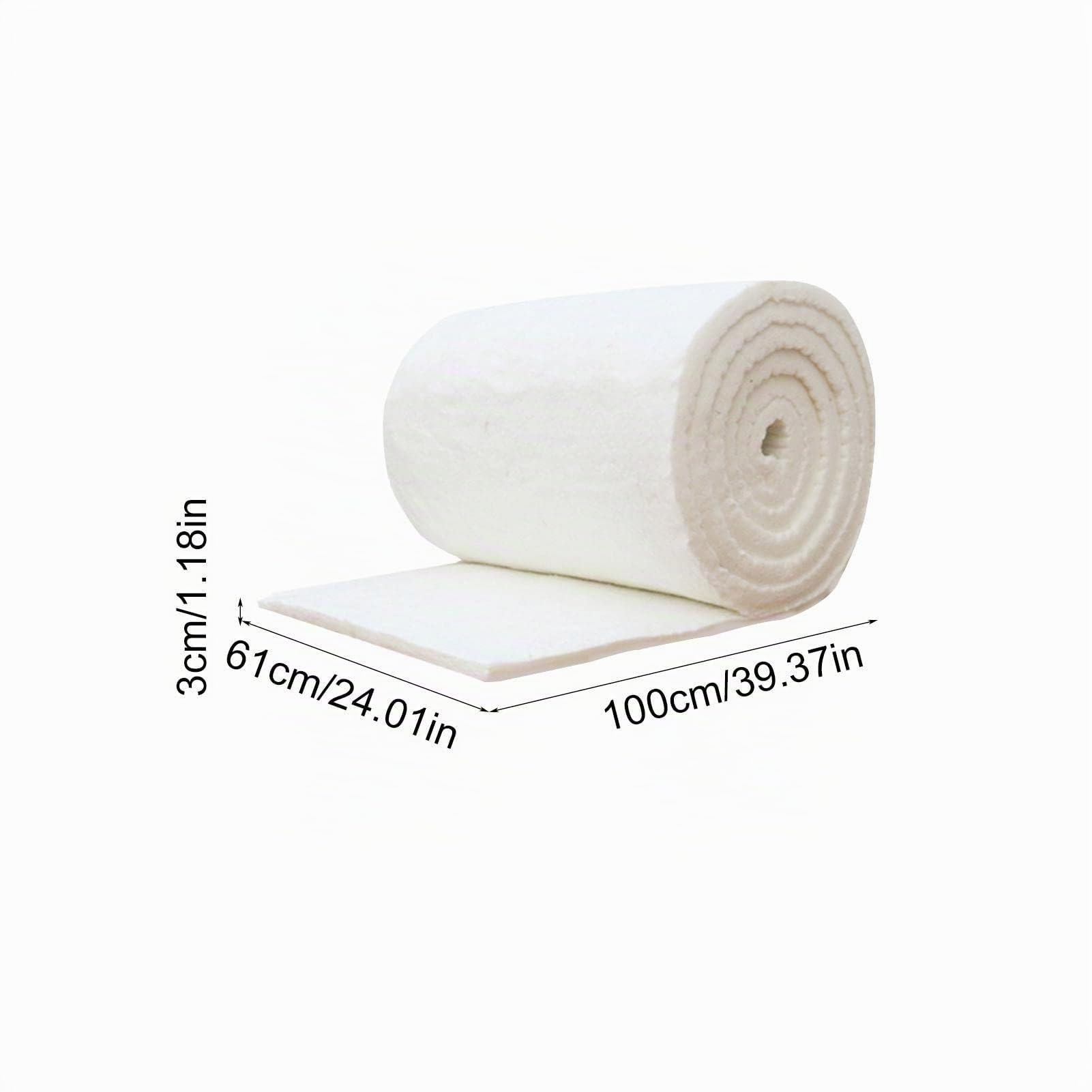 Manta aislante de fibra cerámica, resistente a altas temperaturas, 2400F para lavavajillas, forja, chimenea, hornos, estufas 1000 mm x 610 mmx30 m