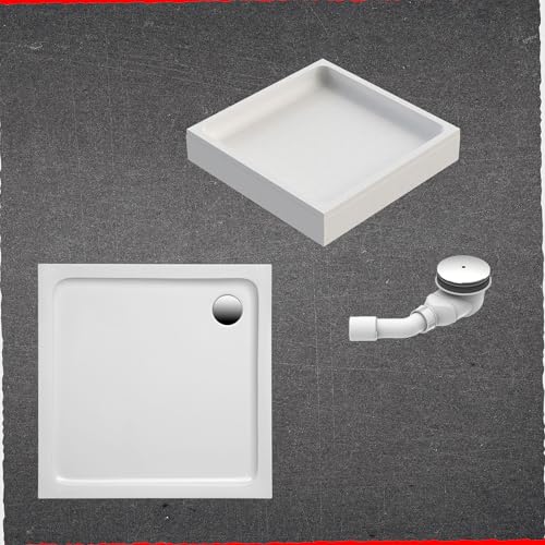 Schulte Duschwanne Adria aus hochwertigem Sanitäracryl, 90x90 cm inkl. Wannenträger, Ab- und Überlaufschutz, Pflegeleicht und alterungsbeständig, Größe wählbar – Bild 7