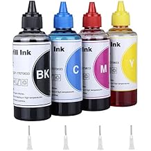 Inkjet Printer Refill Ink Dye Bottles Kit for LC201 LC203 LC20E Refillable Ink Cartridges or CISS, for MFC-J870DW, MFC-J450DW, MFC-J985DW, MFC-J480DW, MFC-J880DW, MFC-J470DW, MFC-J4620DW, MFC-J4420DW