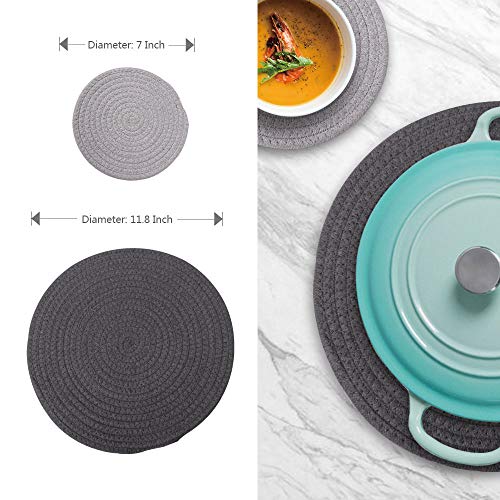 Humbson M005 5-Pcs Trivet Pot Holder: Round Woven Potholders Set thumb #3