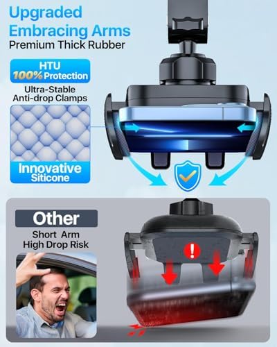 【Upgraded Strongest Suction & Pro Military-Grade Certs 】Ultimate Car Phone Mount【360°Rotatable Suction】Cell Phone Holders Truck Stand for Dashboard Windshield Vent for iPhone 17 Pro Max Samsung,Black — view 6