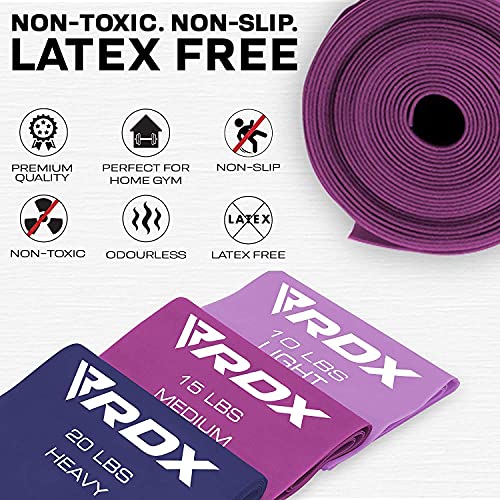RDX Resistance Bands TPE 3 Level Set 1.5M Long, REACH RoHS CPSIA Certified, Flat Skin Friendly Thick Stretch Elastic Loop, Yoga Home Gym Fitness Workout Exercise, Ballet Pilates Legs Training Slimming - Image 7