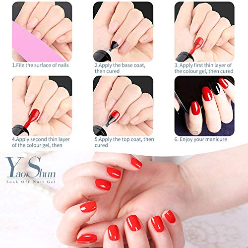 YaoShun Temperature Color Changing Gel - Gel Polish 6pcs Soak Off Nail Gel Kit Mixed Colors 10ml #001 - Thumbnail 7