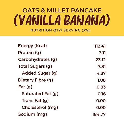 Image of Foodstrong Oats and Millets Vanilla Banana Pancake Mix, Source of Fibre & Protein, No Maida, No Refined Sugar - Made With Jaggery, Eggless Instant Breakfast Mix 250 g
