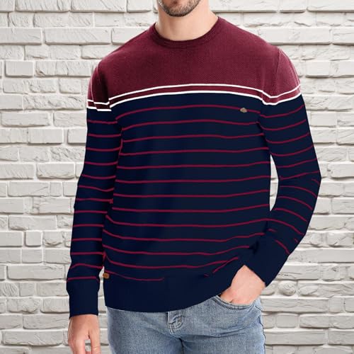 Men's Crewneck Knitted Sweater Long Sleeve Fall Winter Knit Pullover Jumper Lightweight Soft Knit Sweaters Tops2