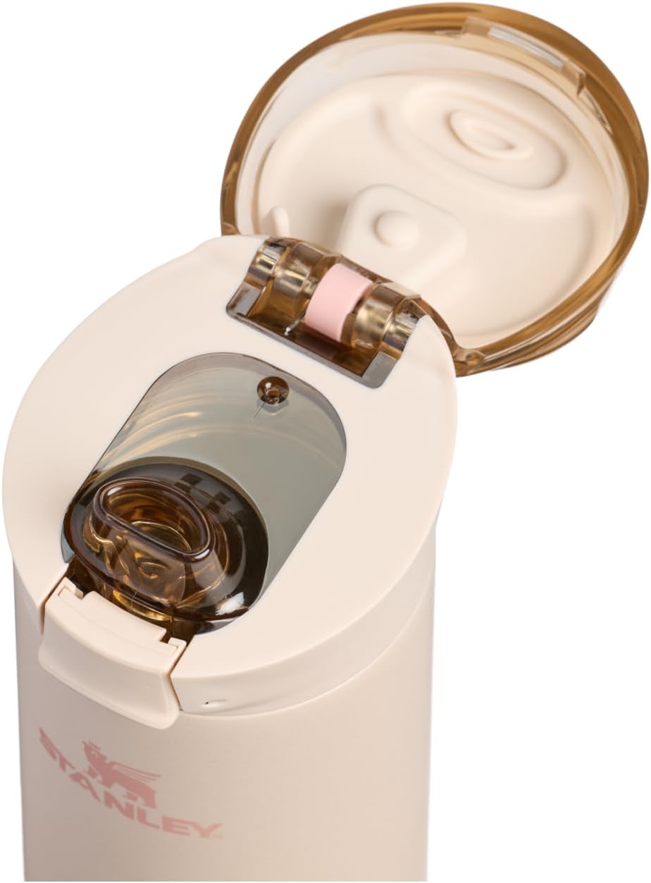 STANLEY Flowstate™ Spring Bottle | Leakproof Water Bottle with Carry Strap & Flip-Top Locking Lid | Insulated Stainless Steel | Fits Most Cup Holders | BPA-Free | 20 oz | Champagne