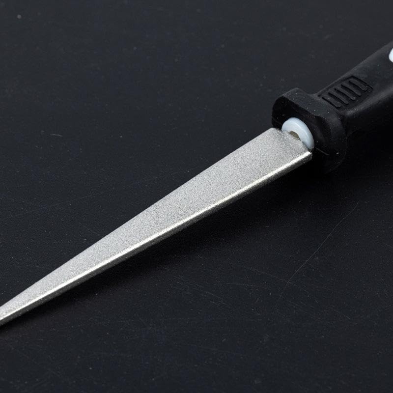 2-in-1 Diamond Grinding Stone File Steel Knife Sharpener for Scissors Knives and Tools - Ergonomic Handle Multifunctional Gardening