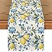 Artoid Mode Blue Lemon Iris Summer Table Runner, Seasonal Spring Kitchen Dining Table Decor for Home Party Decor 13x72 Inch