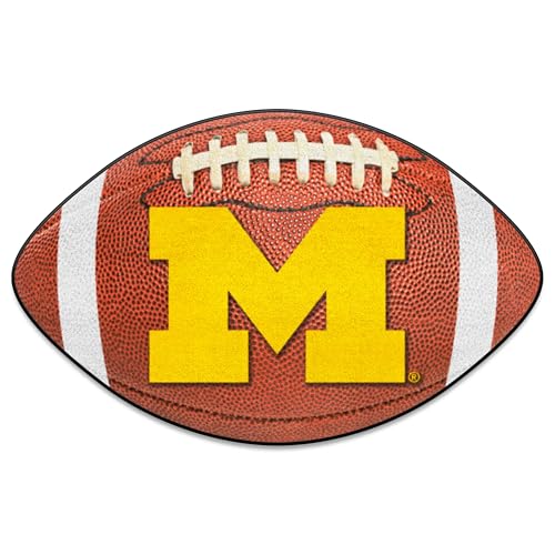 FANMATS NCAA University of Michigan Wolverines Nylon Face Football Rug , 22