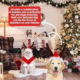 Ajuanbazha Weihnachten Haustier Stirnband Set, Rentier Geweih Haarreif mit Weihnachtsmütze für Hund