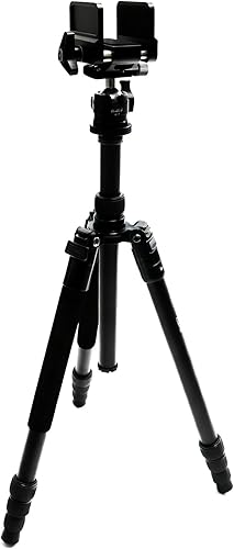 Miniatura 8 de HUNTPAL Trípode de Caza Bastón de Tiro Soporte para Rifle y Arma con Columna Central de Ajuste de Altura y Pata Desmontable, Soporte de Tiro