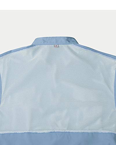 Image of Alimens & Gentle Short Sleeve Fishing Shirt Wicking Fabric Sun Protection Casual Button Down Shirts