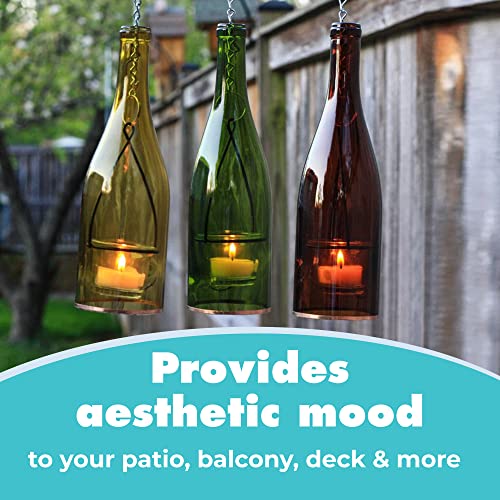 Blue Ridge Mountain Gifts Hanging Wine Bottle Indoor/Outdoor Lantern Lights - Decorative Lights Votive Candle Holder, Great For Rustic Wedding Decorations, Patio Decor Or Garden Decor, Assorted (4Pcs) #TOP5
