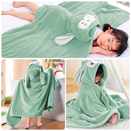 Image of ROMASA Baby Bath Towel Ultra Soft Hooded Towel Highly Absorbent Bathrobe Blanket Toddlers Shower Gifts for Boys Girls- 27.5 inch x 55 inch (Green)
