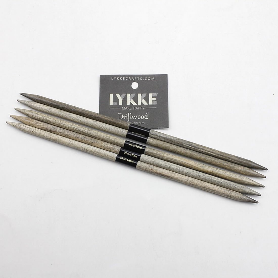 Lotus Yarns Lykke Stricknadel, 15,2 cm, Doppelspitze, glatt und bequem, Größe 6-13, Schwarz