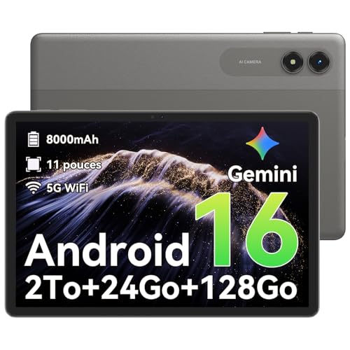 TABWEE Android 16 Tablette 11 Pouces - 24 Go RAM, 128 Go ROM (Extensible à 2 to) | Batterie 8000 mAh & Écran 90 Hz | Appareil Photo 13+8 MP, WiFi 5G, GPS | Cadeau...