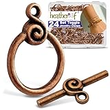 Heather's cf Toggle Jewelry Clasps – Durable Quality, Antique Swirling Copper Finish Toggle Clasps & Closures for Necklace, Bracelet & Charms – Ideal for DIY, & Jewelry Making – Medium (Set of 23)