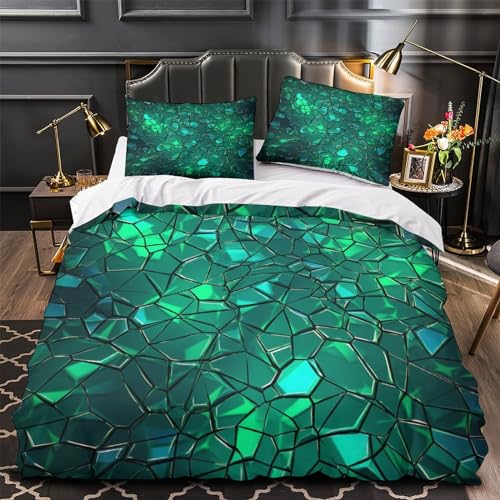 Housse de couette vert émeraude 3D King pour sublimer votre chambre