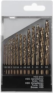 Steel Twist Drill Bit Set, Cobalt HSS Straight Shank Bits with 135° Split Point for Hardened Metal, Stainless Steel, Wood and Plastic（1.5-6.5 mm）