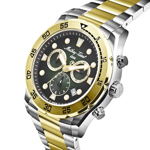 Image of Mathy-Tissot Siwss Made Bolton II Quartz Green Dial Watch for Men - H121CHBV