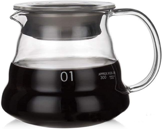 Heat Resistant Glass Hand Drip Coffee Pot Coffee Server Kettle Coffee Maker Teapot (360ML)
