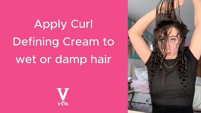 Image of V&Co. Beauty Curly Pop Curl Defining Cream - Curl Cream for Curly Hair, Anti Frizz & Moisturizing Hair Care with Peptides & Jojoba Oil - Defines Curls, Enhances Elasticity & Adds Hydration - 6 oz