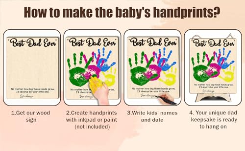 Image of Grandpa Handprint Footprint Art Craft, Fathers Day Gift, Grandfather Birthday Gift, DIY Baby Kids Card, Toddler Preschool Craft, Children Toddlers Baby Keepsake Memory, To the world you are a Grandpa