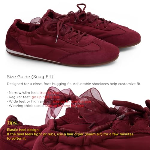Image of iiimmu Ballet Flats Sneakers for Women Casual Walking Shoes | Elastic Back, Lace-Up & Slip-On, Suitable for Travel & Driving