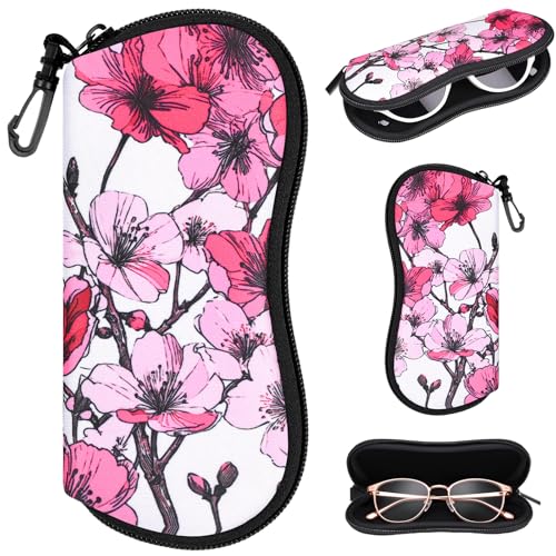 Image of Sunglasses Case with Belt Clip, Ultra Light Neoprene Zipper Soft Padded Glasses Case for Women Men