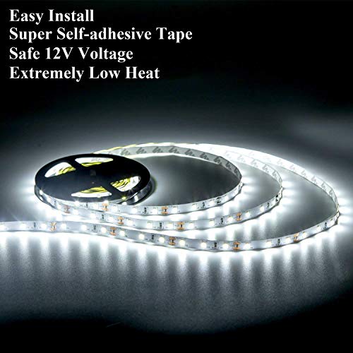 Junwen led strip lights 300 units smd 2835 rope lights 5m/16. 4 ft 6000k non-waterproof led tape ribbon light with dimmer and power supply kitchen under cabinet dining room bedroom wedding 4 Junwen led strip lights 300 units smd 2835 rope lights 5m/16. 4 ft 6000k non-waterproof led tape ribbon light with dimmer and power supply kitchen under cabinet dining room bedroom wedding - image 5