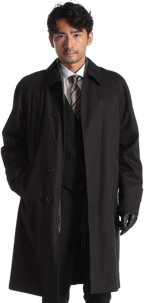 (サカゼン) ビジネスコート メンズ 秋冬 ステンカラー ライナー付 スプリングコート 春秋冬 撥水加工 綿100％ メンズコート